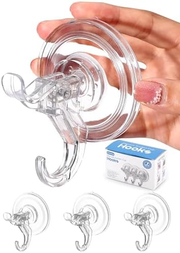 Antimbee 3 Pack Suction Cup Hooks, Clear Suction Cup Hanger, Removable Small Suction Cups for Shower, Bathroom, Glass, Door, Windows, Kitchen - Max Hanging up to 11 lbs on Smooth Surface - Homesidy.com
