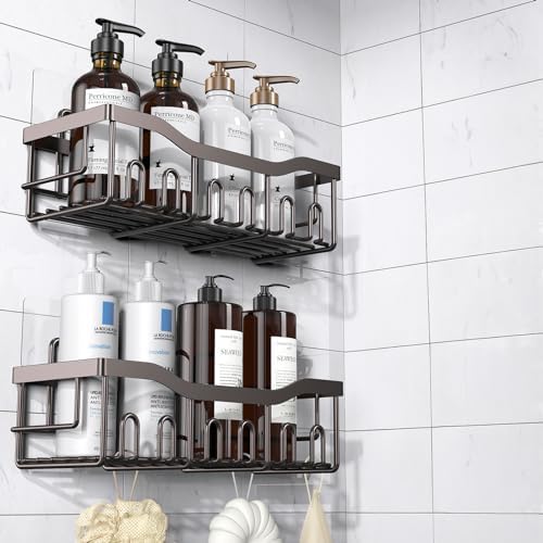 EUDELE 5 - Pack Rustproof Stainless Steel Shower Caddy Set– No Drill Adhesive Bathroom Organizer, Space - Saving Shower Shelves for Apartment Essentials, Bathroom/Kitchen Storage Home Decor - L Size - Homesidy.com