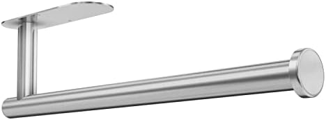 DEKAVA Paper Towel Holder Under Cabinet Wall Mount for Kitchen Towel, Self - Adhesive Bar, Rack, SUS304 Stainless Steel 13 inch (BlackA, 1) - Homesidy.com