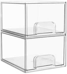 Vtopmart 4 Pack Small Clear Stackable Storage Drawers,Acrylic Bathroom Makeup Organizer,Plastic Storage Bins For Vanity, Undersink, Kitchen Cabinets, Pantry, Home Organization - Homesidy.com