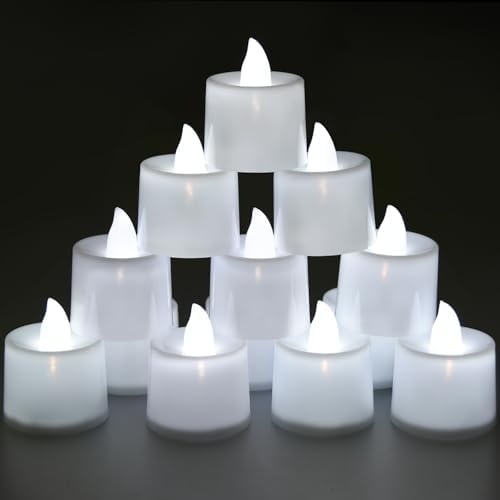 KOABY 25/50/100 Pack Flameless Votive Candles, Last 8H , Warm Yellow Light, No Timer or Flickering - Homesidy.com