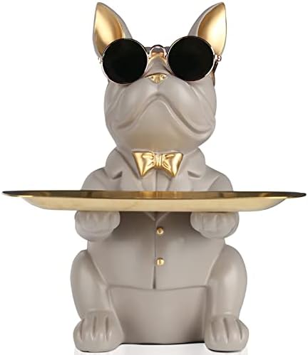 French Bulldog Gifts Statue Tray Organizer for Keys, Candy, Jewelry, Earrings, Entrance Piggy Bank - Modern Decor Resin French Bulldog Decor Entryway Table, Coffee Table, Office Desk, Home Decor - Homesidy.com
