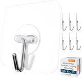GLUIT Adhesive Wall Hooks for Hanging Heavy Duty 22 lbs Hooks for Walls No Damage, Towel Sticky Clear Hook, Waterproof, Home, Bathroom, Kitchen, Office, and Outdoor 12 Pack - Homesidy.com