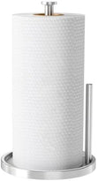 Paper Towel Holder Countertop, Standing Paper Roll Holder with Anti Slip Weighted Base, Stainless Steel Freestanding Paper Towel Holder for Kitchen, Black - Homesidy.com