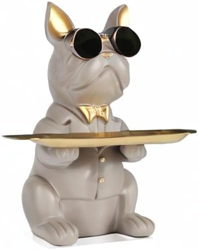 French Bulldog Gifts Statue Tray Organizer for Keys, Candy, Jewelry, Earrings, Entrance Piggy Bank - Modern Decor Resin French Bulldog Decor Entryway Table, Coffee Table, Office Desk, Home Decor - Homesidy.com