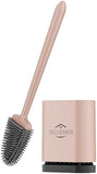 Sellemer Toilet Brush and Holder Set - Flexible Toilet Bowl Brush Head with Silicone Bristles, Compact Size for Storage and Organization, Ventilation Slots Base (1 Pack, Silver) - Homesidy.com