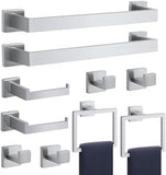 5 - Pieces Matte Black Bathroom Hardware Accessories Set, SUS304 Stainless Steel Bath Towel Bar Set, Towel Racks for Bathroom Wall Mounted. - Homesidy.com