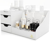 Uncluttered Designs Large Black Vanity Organizer - Countertop Mens Organizer With Drawers for Cologne, Deodorant, Beard, Shaving Lotion, Perfume &amp; Skincare - Perfect for Bathroom &amp; Bedroom Storage - Homesidy.com