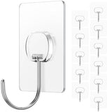 Adhesive Hooks for Hanging Heavy Duty Wall Hooks Self Adhesive Towel Coat Hooks Waterproof Transparent Hook for Bathroom Shower Kitchen Keys Door Outdoor Home Improvement Utility Hook 12 Pack - Homesidy.com