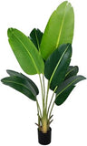 Artificial Bird of Paradise Plant 7Ft Fake Tropical Palm Tree with 17Trunks Faux Banana Leaf Trees in Pot for Home Indoor Outdoor Office Modern Decor Housewarming - Homesidy.com