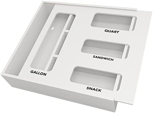 SpaceAid Bag Storage Organizer for Kitchen Drawer, Bamboo Organizer, Compatible with Gallon, Quart, Sandwich and Snack Variety Size Bag (1 Box 4 Slots) - Homesidy.com