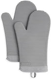 KITCHENAID Ribbed Soft Silicone Oven Mitt 2 - Pack Set, 7.5&34;x13&34;, Milkshake - Homesidy.com