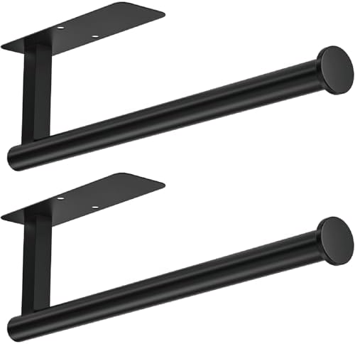 ASTOFLI Paper Towel Holder Under Cabinet No Drilling, Self Adhesive Paper Towel Holder Wall Mount for Kitchen Rack, Under Counter Napin Holder No Drill, 304 Stainless Steel Matte Black - Homesidy.com