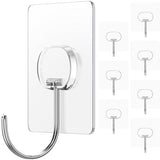Adhesive Hooks for Hanging Heavy Duty Wall Hooks Self Adhesive Towel Coat Hooks Waterproof Transparent Hook for Bathroom Shower Kitchen Keys Door Outdoor Home Improvement Utility Hook 12 Pack - Homesidy.com