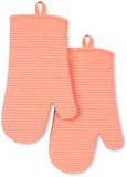 KITCHENAID Ribbed Soft Silicone Oven Mitt 2 - Pack Set, 7.5&34;x13&34;, Milkshake - Homesidy.com