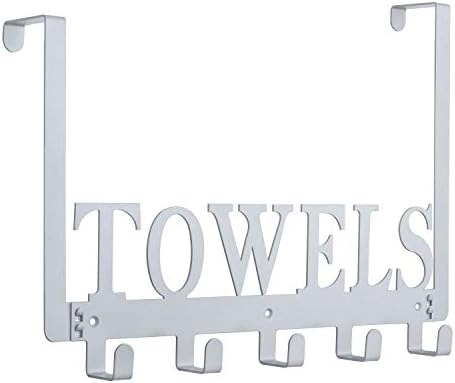 Kuhome Over The Door Hooks, Towel Holder for Bathroom, Door Mount Towel Rack Towel Hooks for Bedroom Beach Towels Bathrobe Wall Mount Hang on The Door Cabinet Cupboard Metal Sandblasted (Black) - Homesidy.com