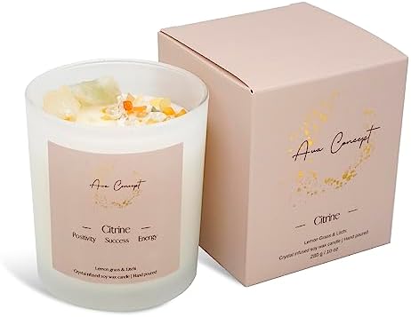 ava concept - Soy Candles with Crystals - Aromatherapy Scented Candle for Women - Lavender Vanilla Gift Set - Small Wax Melts - 3 Pack 3.5oz - Homesidy.com