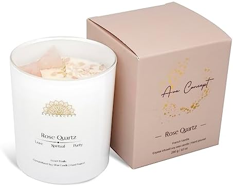 ava concept - Soy Candles with Crystals - Aromatherapy Scented Candle for Women - Lavender Vanilla Gift Set - Small Wax Melts - 3 Pack 3.5oz - Homesidy.com