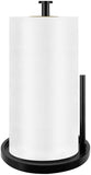 Paper Towel Holder Countertop, Standing Paper Roll Holder with Anti Slip Weighted Base, Stainless Steel Freestanding Paper Towel Holder for Kitchen, Black - Homesidy.com