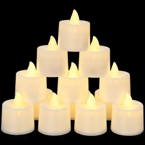 KOABY 25/50/100 Pack Flameless Votive Candles, Last 8H , Warm Yellow Light, No Timer or Flickering - Homesidy.com