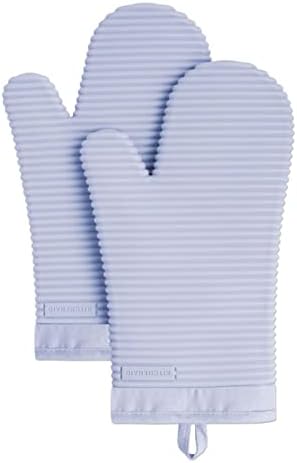 KITCHENAID Ribbed Soft Silicone Oven Mitt 2 - Pack Set, 7.5&34;x13&34;, Milkshake - Homesidy.com