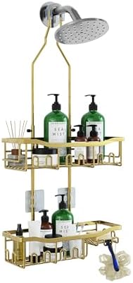 Joqixon Upgraded Extended Length Shower Organizer with Hooks, Rustproof Shampoo Soap Holder, Large Hanging Bathroom Caddy - Homesidy.com