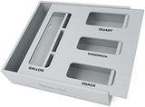 SpaceAid Bag Storage Organizer for Kitchen Drawer, Bamboo Organizer, Compatible with Gallon, Quart, Sandwich and Snack Variety Size Bag (1 Box 4 Slots) - Homesidy.com