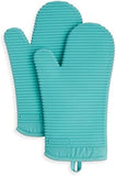 KITCHENAID Ribbed Soft Silicone Oven Mitt 2 - Pack Set, 7.5&34;x13&34;, Milkshake - Homesidy.com