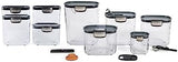 ProKeeper 9 - Piece Airtight Food Storage Container Set – Clear Plastic Flour and Sugar Canister Set with Magnetic Accessories for Kitchen Organization (Grey, 9 - Piece) - Homesidy.com