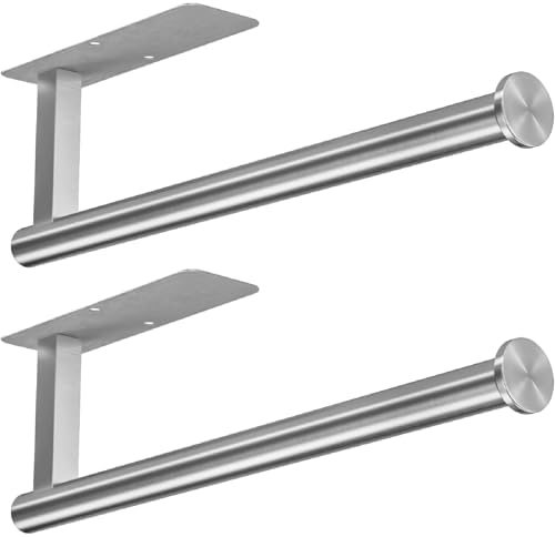 ASTOFLI Paper Towel Holder Under Cabinet No Drilling, Self Adhesive Paper Towel Holder Wall Mount for Kitchen Rack, Under Counter Napin Holder No Drill, 304 Stainless Steel Matte Black - Homesidy.com