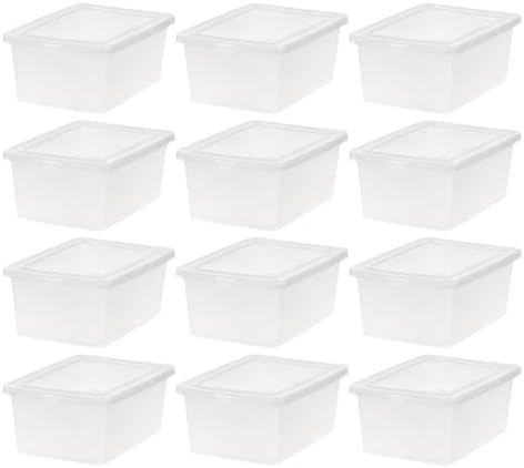 IRIS USA 6 Qt. Plastic Storage Bins Containers with Lids, 4 Pack, Small Sensory Bin, Craft Storage, Craft Organizers &amp; Storage, Organizing Container for Home, Office &amp; Art Supplies, Stackable, Clear - Homesidy.com