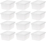 IRIS USA 6 Qt. Plastic Storage Bins Containers with Lids, 4 Pack, Small Sensory Bin, Craft Storage, Craft Organizers &amp; Storage, Organizing Container for Home, Office &amp; Art Supplies, Stackable, Clear - Homesidy.com