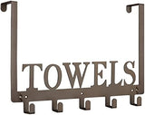 Kuhome Over The Door Hooks, Towel Holder for Bathroom, Door Mount Towel Rack Towel Hooks for Bedroom Beach Towels Bathrobe Wall Mount Hang on The Door Cabinet Cupboard Metal Sandblasted (Black) - Homesidy.com