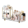 Makeup Organizer Countertop for Vanity, Rotating Perfume Tray with 5 - compartment Cosmetic and Skincare Organizers, Multi - Purpose Desk Storage Makeup Brush Holder for Bathroom Bedroom Counter - Homesidy.com