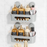 LEVERLOC Shower Caddy Suction Cup, Shower Organizer Removable Bathroom Shelf, Storage Suction Powerful Max Hold 22lbs Bathroom Caddy Waterproof Holder, White - Homesidy.com