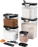 ProKeeper 9 - Piece Airtight Food Storage Container Set – Clear Plastic Flour and Sugar Canister Set with Magnetic Accessories for Kitchen Organization (Grey, 9 - Piece) - Homesidy.com