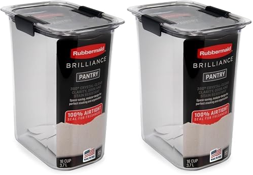 Rubbermaid Brilliance Pantry Airtight Food Storage Container, BPA - Free 7.8 Cup, Ideal for Brown Sugar - Efficient, Leak - Proof and Dishwasher - safe - Homesidy.com