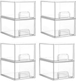 Vtopmart 4 Pack Small Clear Stackable Storage Drawers,Acrylic Bathroom Makeup Organizer,Plastic Storage Bins For Vanity, Undersink, Kitchen Cabinets, Pantry, Home Organization - Homesidy.com