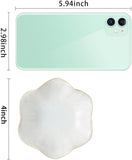 Mecaikru Ceramic Trinket Dish, Ring Tray, Decorative Jewelry Dish for Earrings Necklaces Watch Keys, for Women, White Green - Homesidy.com