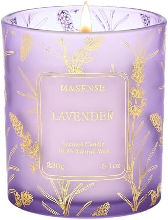 M&amp;SENSE Vanilla Scented Candles, Vegan Soy Candles, Creamy Naturally Scented, 8.1oz 42 - Hour Slow Burning Time, Toxic Free Winter Relaxing Sleep Thanksgiving Christmas Fancy Gift for Home Decor - Homesidy.com
