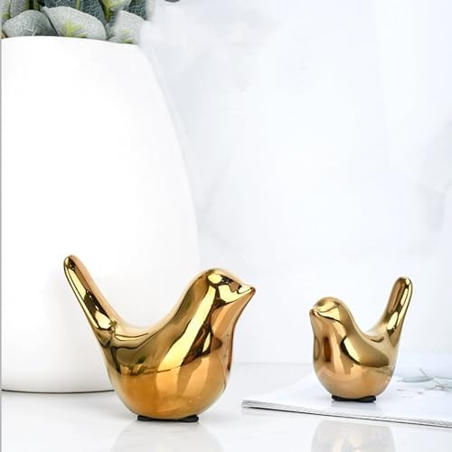 GJFASGF Small Animal Statues, White Bird Figurines Home Decor, Modern Home Decorative, Ceramic Decor for Office Desktop, Bookshelf, Bedroom, Living Room, Cabinets (White 2 Pcs) - Homesidy.com