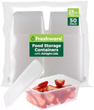 Freshware Food Storage Containers [50 Set] 8 oz Plastic Deli Containers with Lids, Slime, Soup, Meal Prep Containers | BPA Free | Stackable | Leakproof | Microwave/Dishwasher/Freezer Safe - Homesidy.com