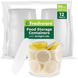 Freshware Food Storage Containers [24 Set] 32 oz Plastic Deli Containers with Lids, Slime, Soup, Meal Prep Containers | BPA Free | Stackable | Leakproof | Microwave/Dishwasher/Freezer Safe - Homesidy.com