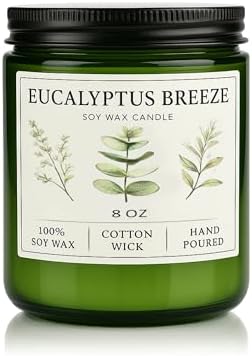 Eucalyptus &amp; Mint Candles for Home Scented, 20 Hours Burn Soy Candle Gift for Women Stress Relief, Meditation, Yoga, Relaxing, Natural Soy Wax for Men and Women, 4oz - Homesidy.com
