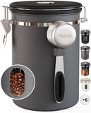 Veken Coffee Canister with Window,Airtight Stainless Steel Pantry Container,Home Kitchen Food Storage Organizers for Ground,Beans,Espresso,Rice,Tea,Sugar,Cereal, Flour,Bar Accessories,Gifts,22OZ,Black - Homesidy.com