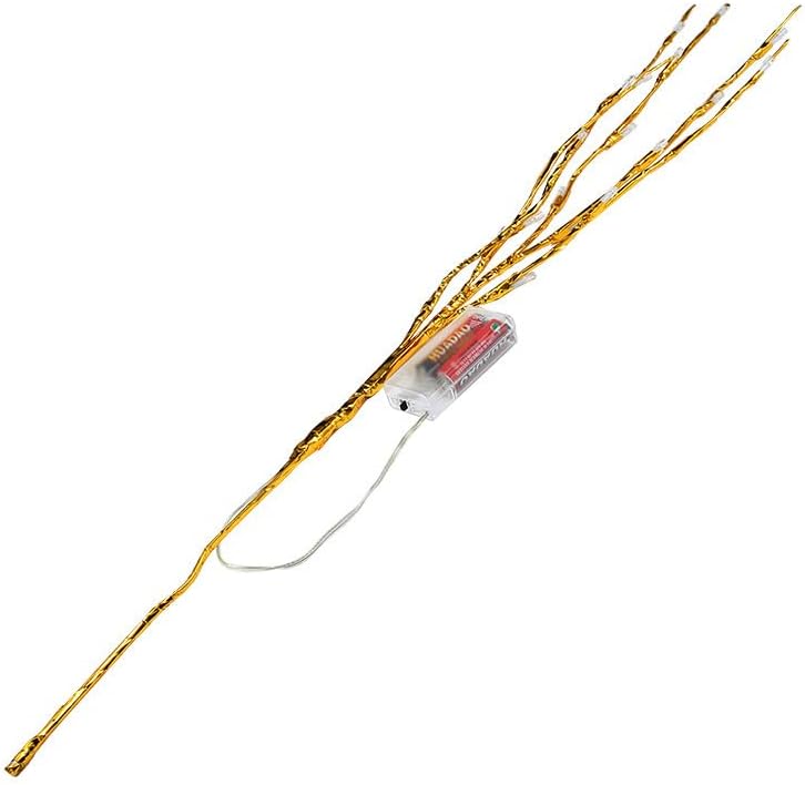 DK177 2 Pack Led Branch Light Battery Operated Lighted Branch Vase Filler Willow Tree Artificial Little Twig Power Brown 30 Inch 20 LED for Home Romantic Decoration, Warm White - Homesidy.com