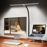 Airlonv LED Desk Lamp for Office Home, Eye - Caring Desk Light with Stepless Dimming Adjustable Flexible Gooseneck, 10W USB Adapter Desk Lamp with Clamp for Reading, Study, Workbench (Black) - Homesidy.com