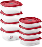 Rubbermaid 16 - Piece BPA - Free Plastic Food Storage Set, Red Vented Lids - Microwave, Dishwasher Safe: Perfect for Meal Prep, Leftovers, and Kitchen Organization - Homesidy.com