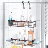 Aitatty Over the Door Shower Caddy Hanging: Black Rustproof Shower Organizer over the Door - No Drilling Bathroom Rack for Inside - Homesidy.com