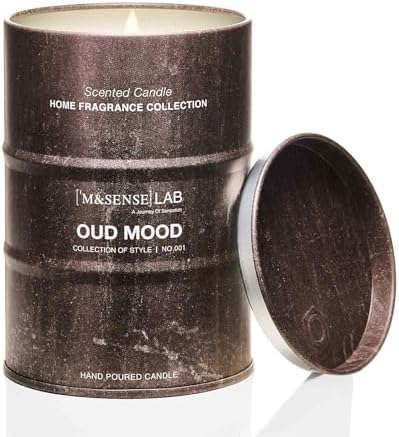 M&amp;SENSE Scented Candle, Tobacco Vanilla Medium Jar Candle Gifts for Men, 70 Hours Slow Burning Natural Soy Candles 11.3oz, Stress Relief Aromatherapy Candles Home Decor, Valentines Day Gifts for Him - Homesidy.com